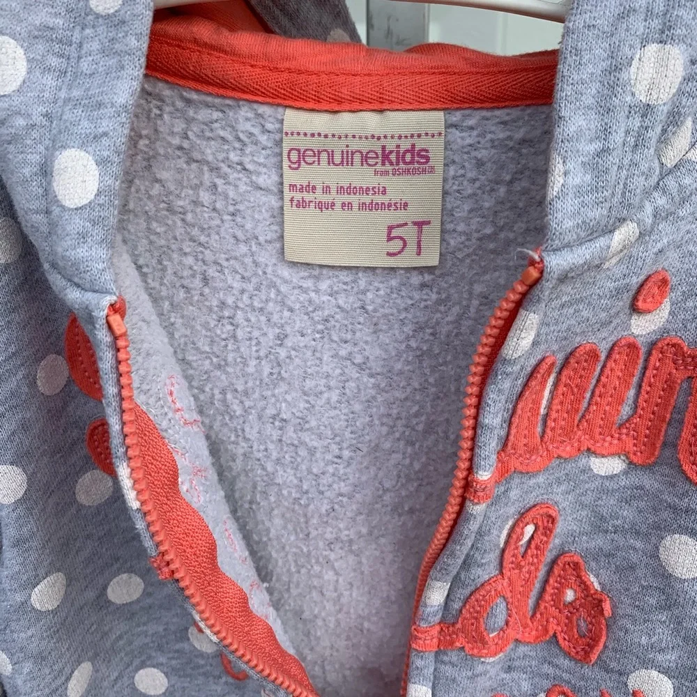 Kids Genuine Oshkosh  polka dot  jacket hoodie.